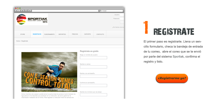 Registrate en Sportiak para acceder al mejor organizador online de torneos