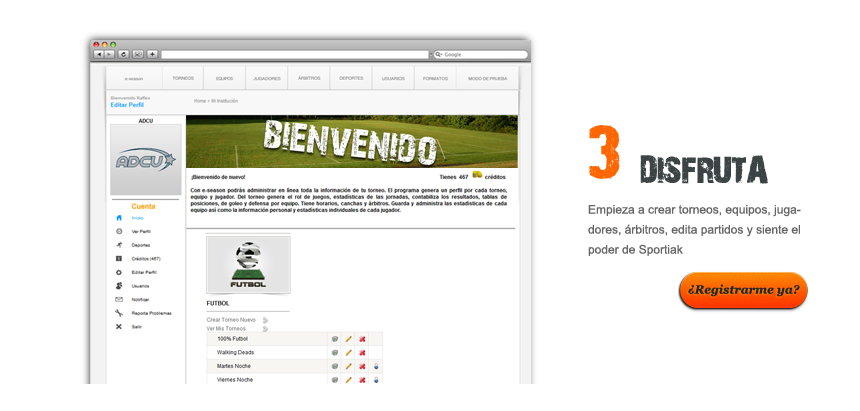 Compra créditos para obtener acceso a todas las características de Sportiak
