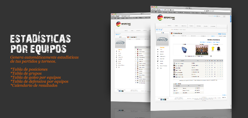Genera automáticamente  estadísticas de tus partidos y torneos